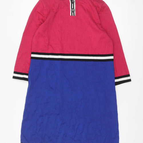 Tu Women’s Multicolour Shift Dress Size 14 Colourblock Knit