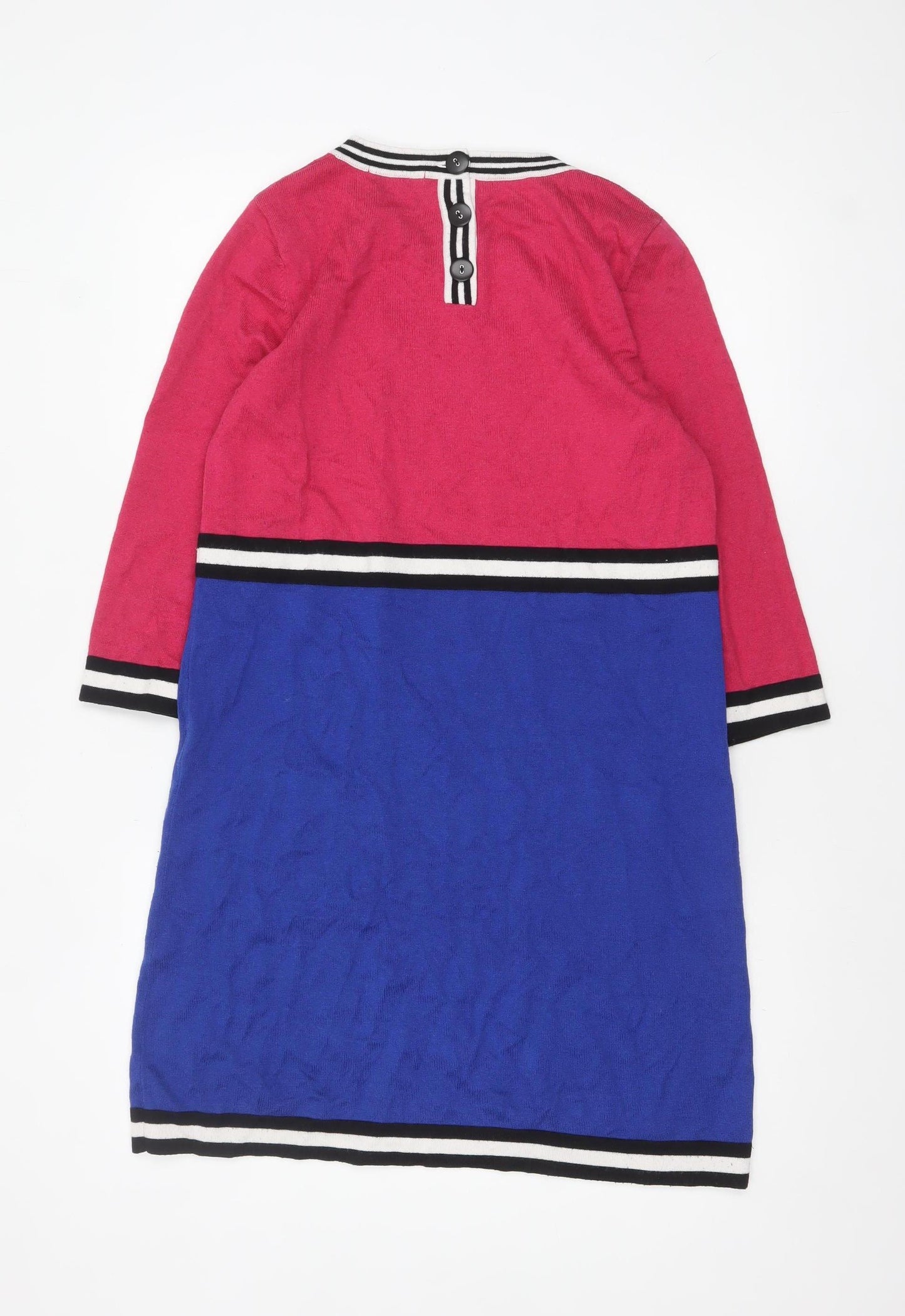 Tu Women’s Multicolour Shift Dress Size 14 Colourblock Knit