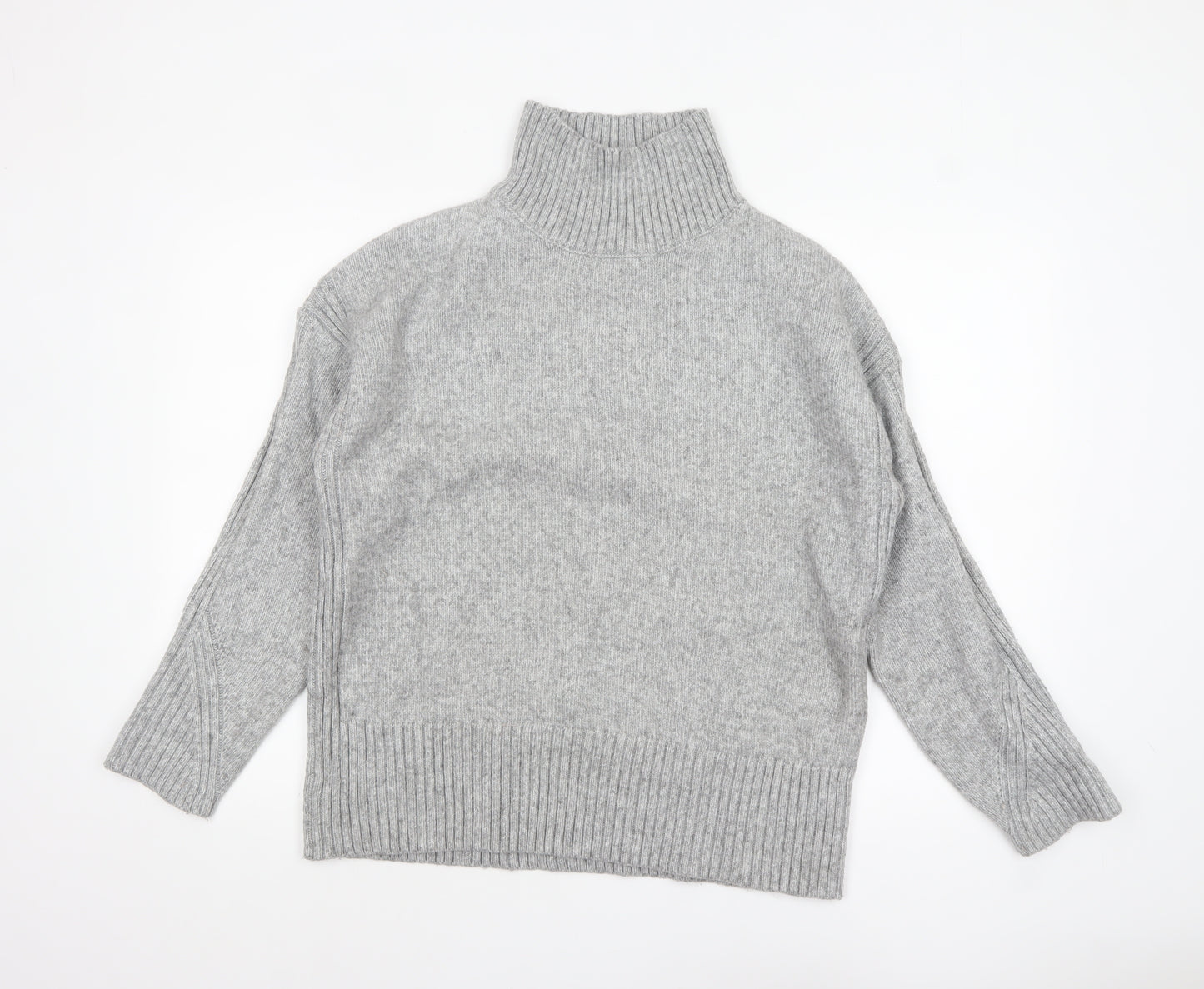 New Look Women Grey Roll Neck Long Sleeve Knit Jumper Size S