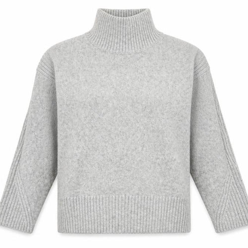 New Look Women Grey Roll Neck Long Sleeve Knit Jumper Size S