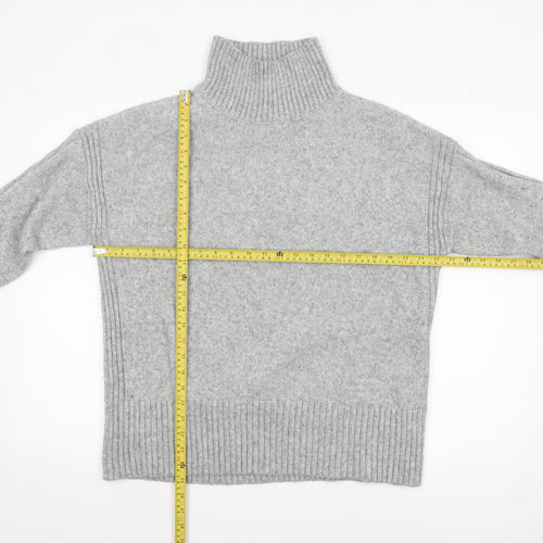New Look Women Grey Roll Neck Long Sleeve Knit Jumper Size S
