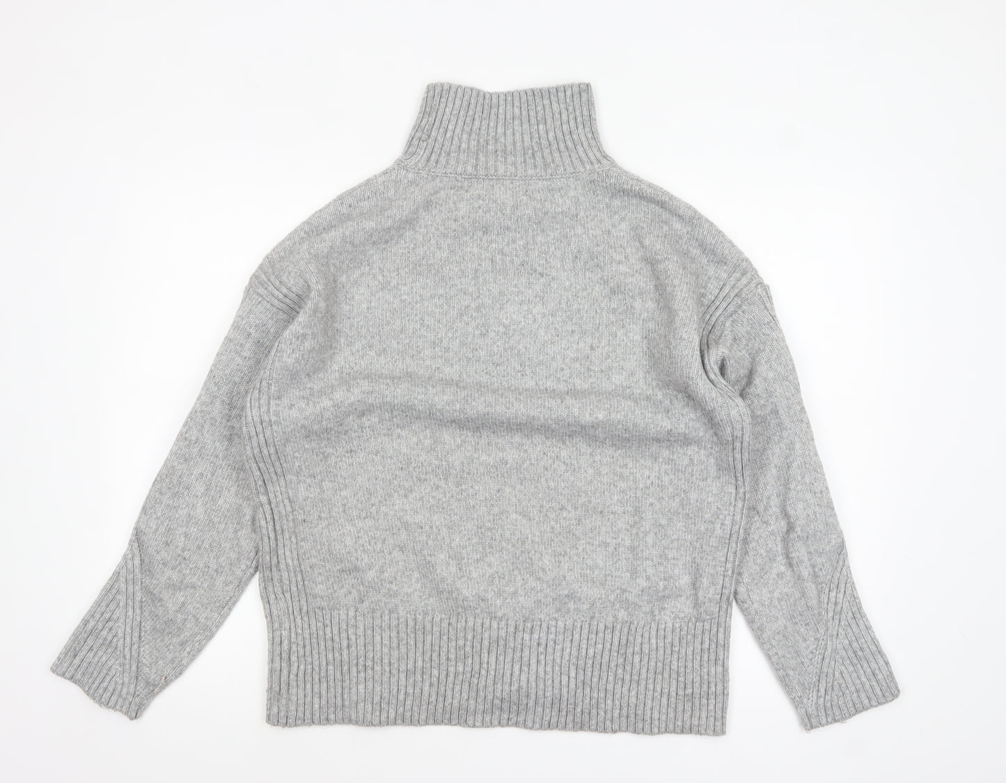 New Look Women Grey Roll Neck Long Sleeve Knit Jumper Size S