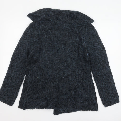 Marks and Spencer Women’s Grey Chunky-Knit Cardigan L V-Neck