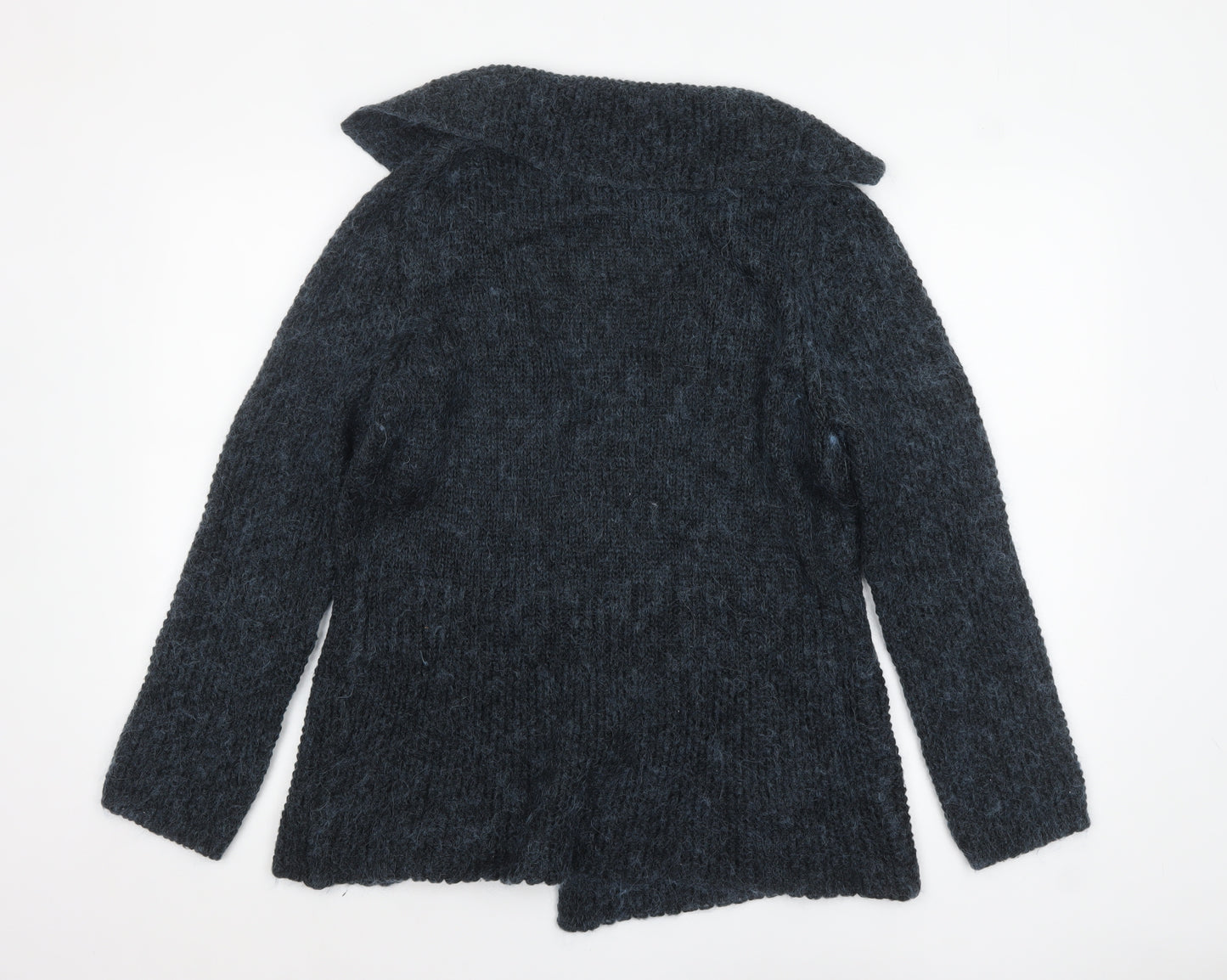 Marks and Spencer Women’s Grey Chunky-Knit Cardigan L V-Neck