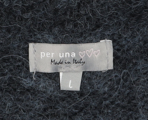 Marks and Spencer Women’s Grey Chunky-Knit Cardigan L V-Neck