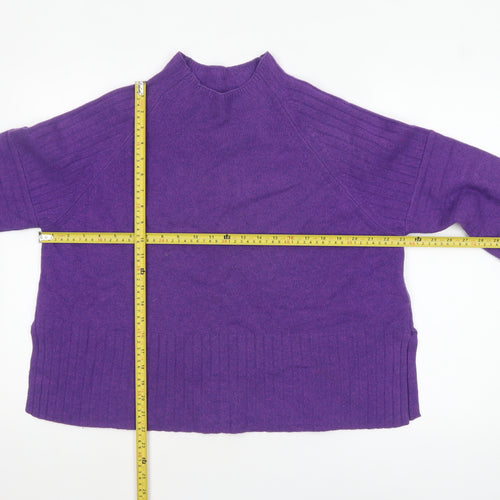 Whistles Women’s Purple Merino Wool Mock Neck Jumper Size M