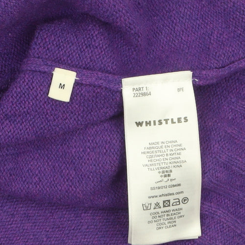 Whistles Women’s Purple Merino Wool Mock Neck Jumper Size M