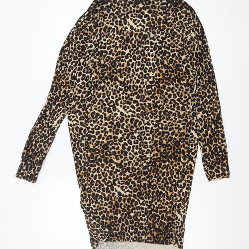 Star by Julien Macdonald Womens Leopard Print V-Neck Long Sleeve Jumper Size 12