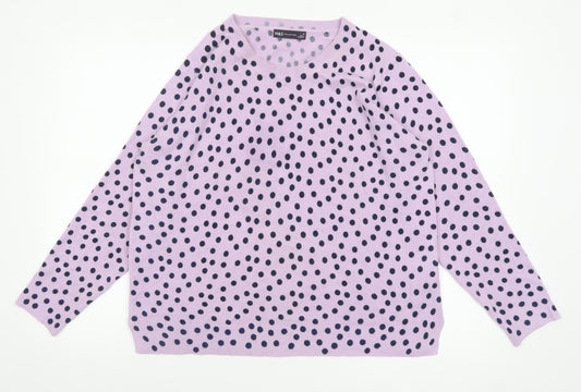Marks and Spencer Women’s Purple Polka Dot Knit Jumper Size 18