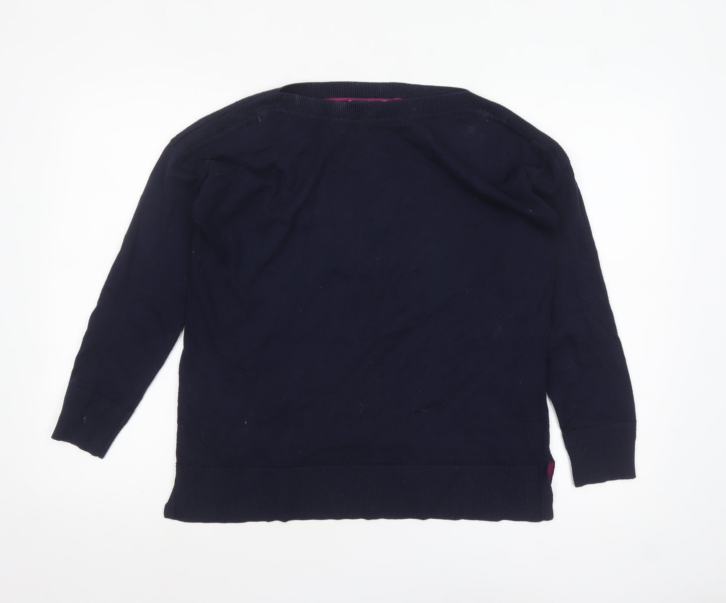 Joules Women's Blue Cotton Blend Crew Neck Pullover Jumper Size 8