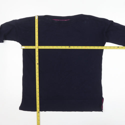 Joules Women's Blue Cotton Blend Crew Neck Pullover Jumper Size 8