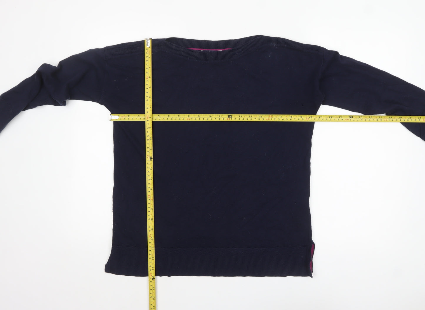 Joules Women's Blue Cotton Blend Crew Neck Pullover Jumper Size 8