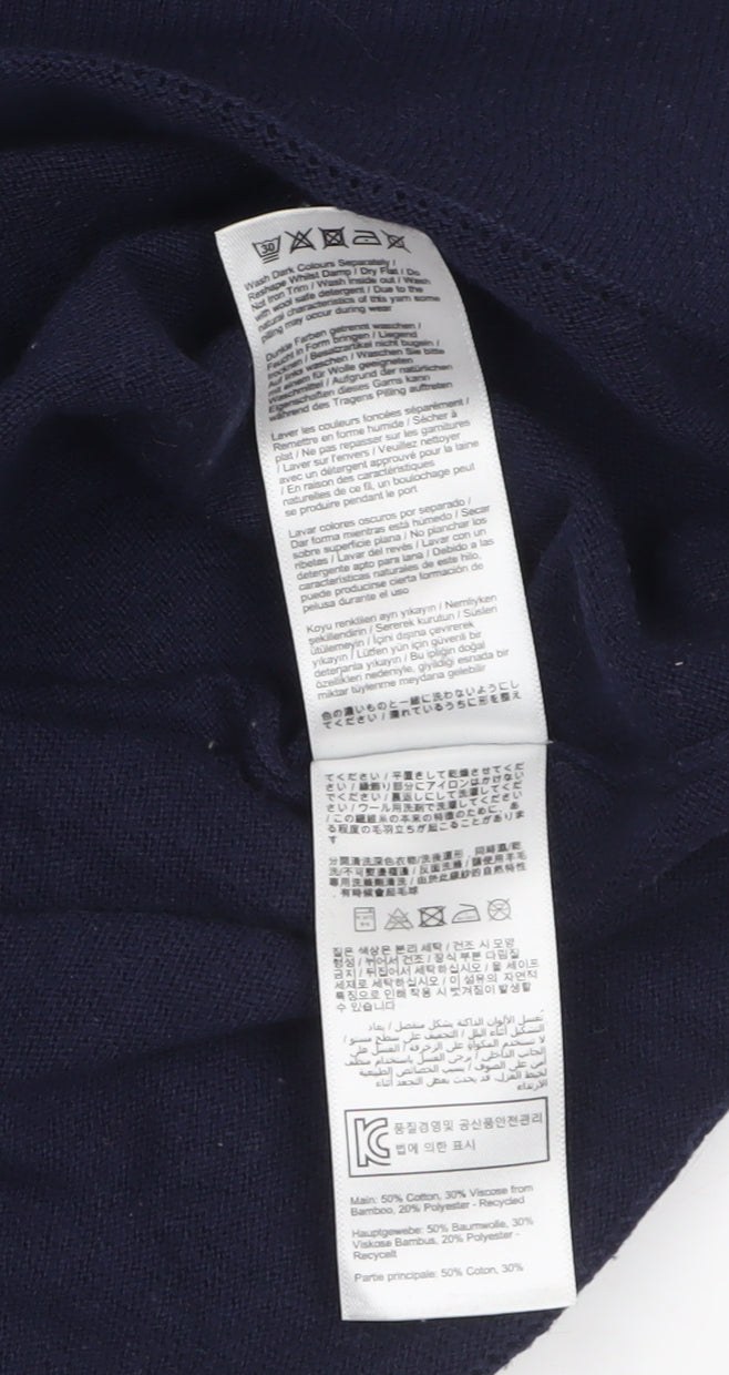 Joules Women's Blue Cotton Blend Crew Neck Pullover Jumper Size 8