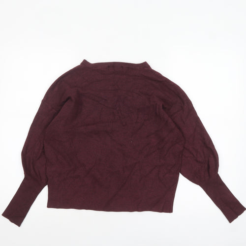 Marks and Spencer Women’s Brown V-Neck Puff Sleeve Knit Jumper M