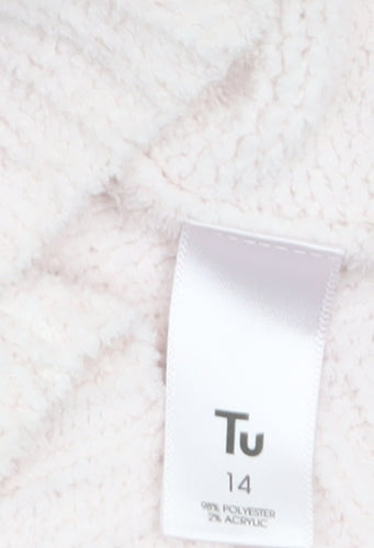 Tu Women Pink Christmas Pullover Jumper Size 14 Crew Neck