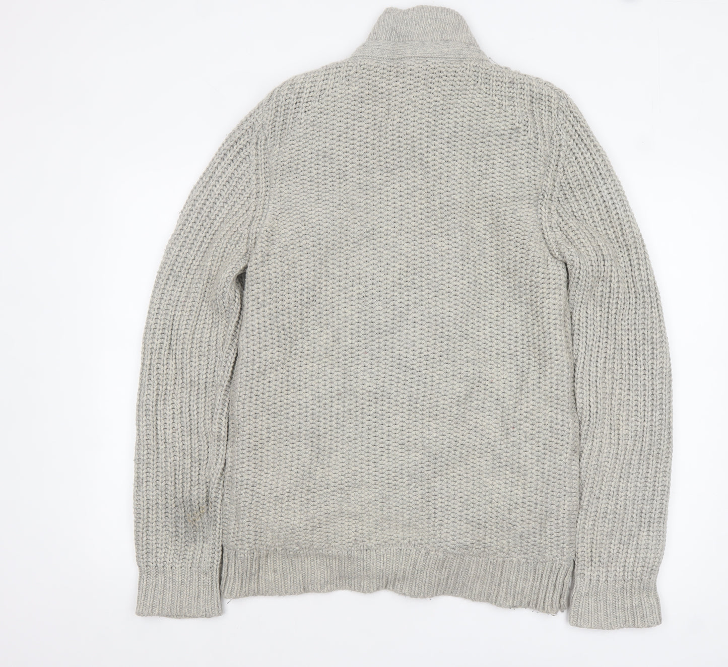 Ted Baker Men’s Grey Wool High Neck Button Cardigan M