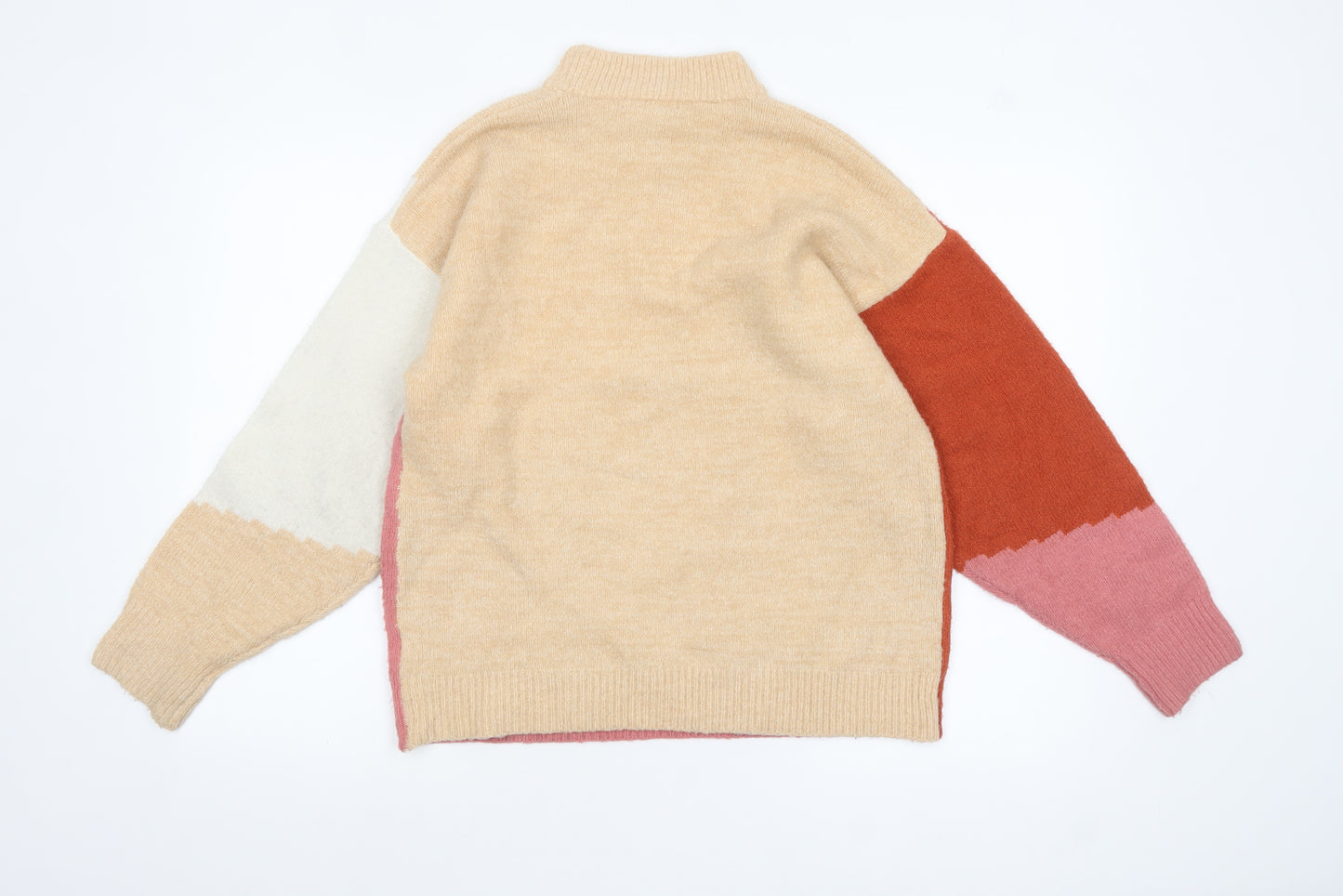 Urban Bliss Women’s Multicoloured Mock Neck Geometric Knit Jumper Size S