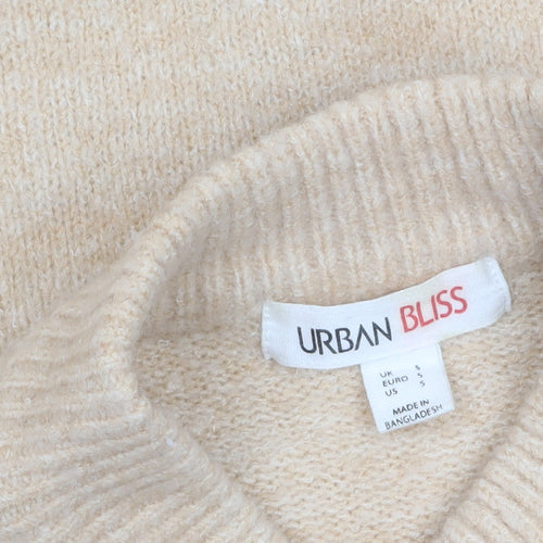 Urban Bliss Women’s Multicoloured Mock Neck Geometric Knit Jumper Size S