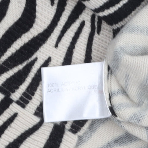Sabrina Womens Beige Animal Print Acrylic Knit Pullover Jumper L