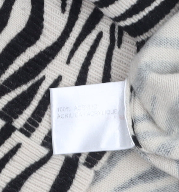 Sabrina Womens Beige Animal Print Acrylic Knit Pullover Jumper L