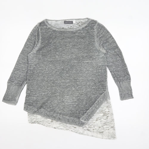 Mint Velvet Women’s Grey Asymmetric Linen Tunic Top Size 8