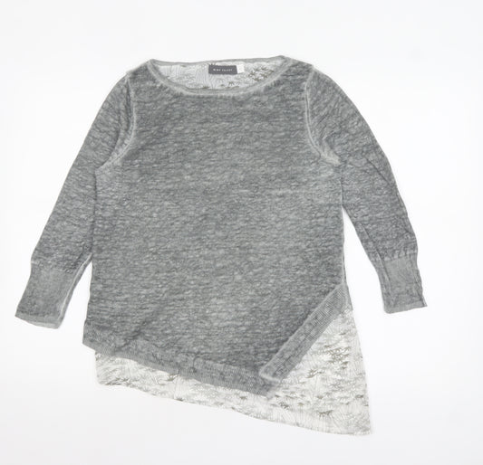 Mint Velvet Women’s Grey Asymmetric Linen Tunic Top Size 8