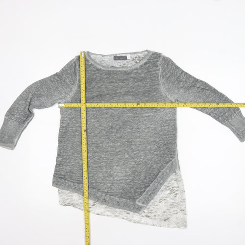 Mint Velvet Women’s Grey Asymmetric Linen Tunic Top Size 8