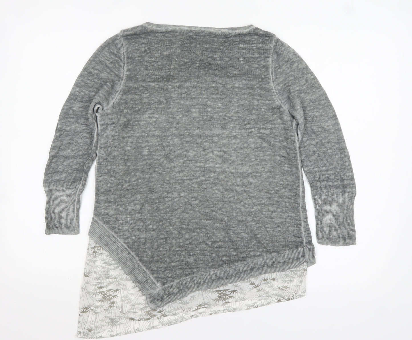 Mint Velvet Women’s Grey Asymmetric Linen Tunic Top Size 8