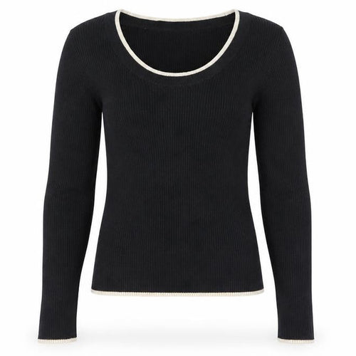 Vero Moda Women's Black Scoop Neck Long Sleeve Knit Jumper Size 12
