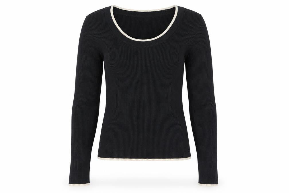 Vero Moda Women's Black Scoop Neck Long Sleeve Knit Jumper Size 12