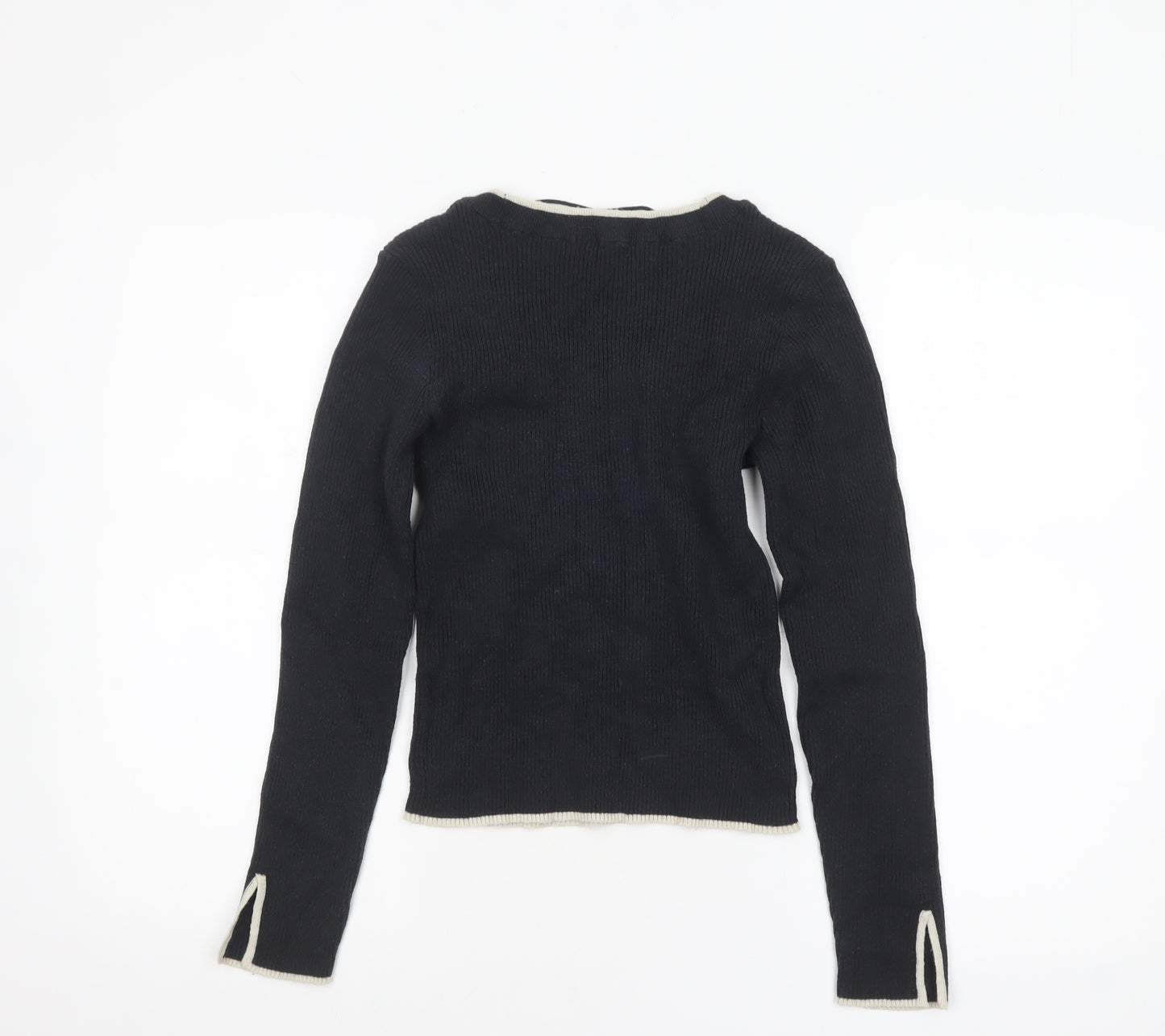Vero Moda Women's Black Scoop Neck Long Sleeve Knit Jumper Size 12
