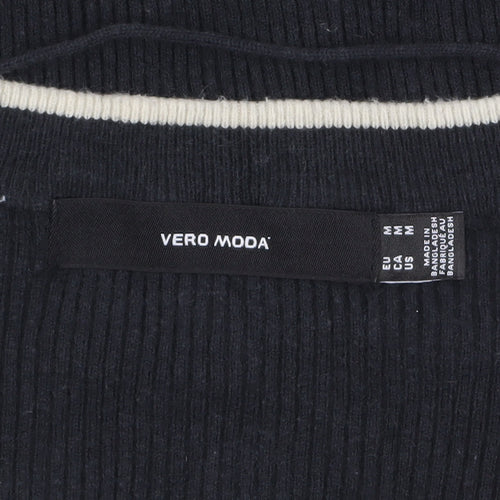 Vero Moda Women's Black Scoop Neck Long Sleeve Knit Jumper Size 12