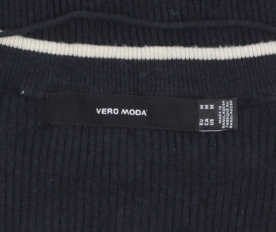 Vero Moda Women's Black Scoop Neck Long Sleeve Knit Jumper Size 12