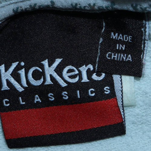 Kickers Men's Blue Crew Neck Logo Pullover Sweatshirt M Retro Fleece