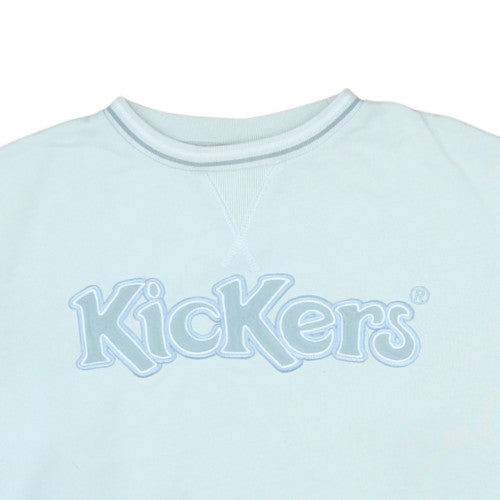 Kickers Men's Blue Crew Neck Logo Pullover Sweatshirt M Retro Fleece