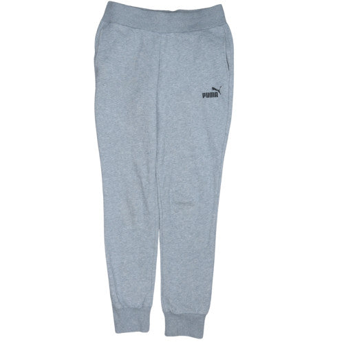 Puma Women's Grey Jogger Sweatpants S Regular Fit Fleece Activewear
