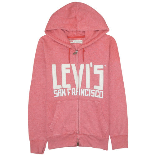 Levi's Women's Pink Full Zip Hoodie Small Standard Fit Sweatshirt