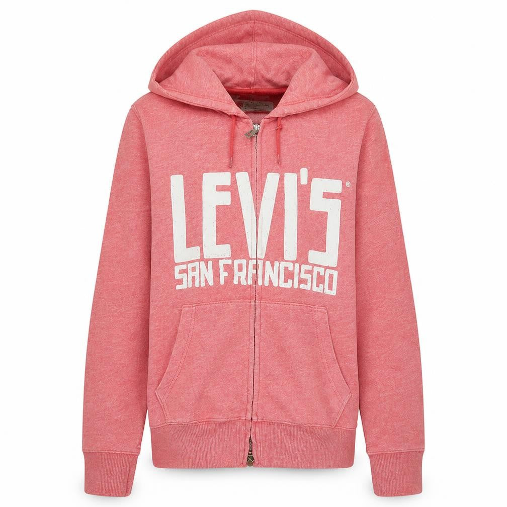 Levi's Women's Pink Full Zip Hoodie Small Standard Fit Sweatshirt