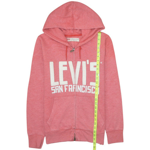 Levi's Women's Pink Full Zip Hoodie Small Standard Fit Sweatshirt