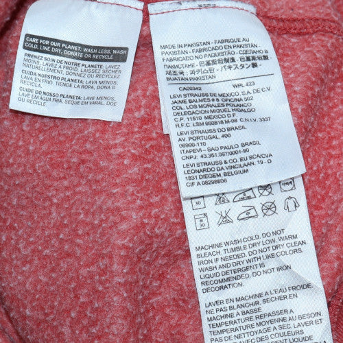Levi's Women's Pink Full Zip Hoodie Small Standard Fit Sweatshirt