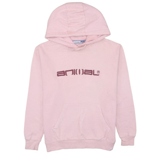 Animal Womens Pink Hoodie UK 6 Pullover Cotton Sweatshirt