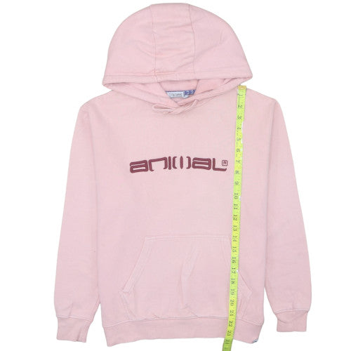 Animal Womens Pink Hoodie UK 6 Pullover Cotton Sweatshirt