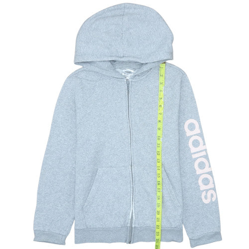 Adidas Womens Grey Full Zip Hoodie Sweatshirt Size L 16-18