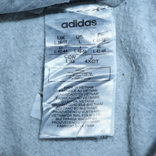 Adidas Womens Grey Full Zip Hoodie Sweatshirt Size L 16-18