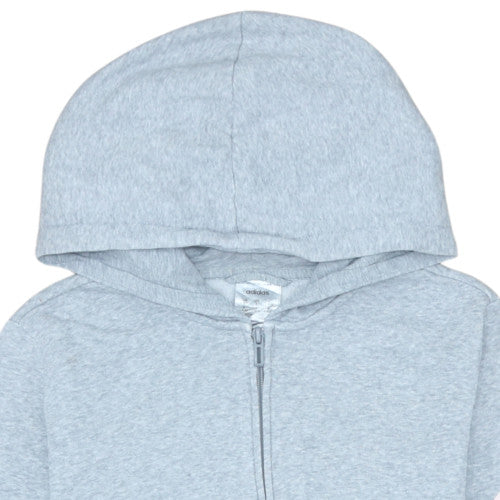 Adidas Womens Grey Full Zip Hoodie Sweatshirt Size L 16-18