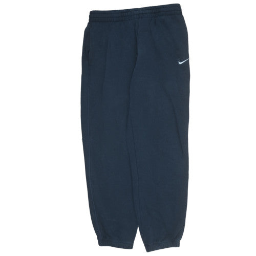 Nike Women's Blue Fleece Track Pants Size M Elastic Waist Sportswear