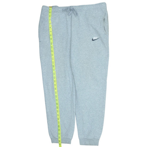 Nike Men's Grey Fleece Jogger Trousers Size L Elastic Waist