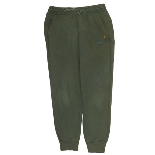 Puma Men's Green Jogger Sweatpants Size M Fleece Lined Drawstring Waist