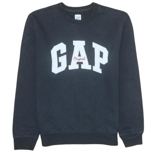 GAP Men's Black Crew Neck Logo Pullover Sweatshirt Size S