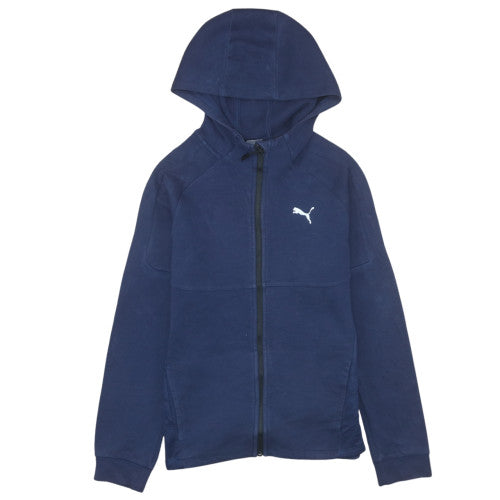 Puma Boys Blue Full Zip Hoodie 13-14 Years Long Sleeve Hooded Sweatshirt